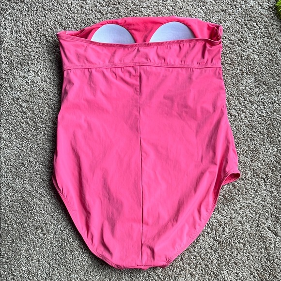Assets By Spanx Pink One Piece Swimsuit with Ruched Sides - Picture 3 of 6